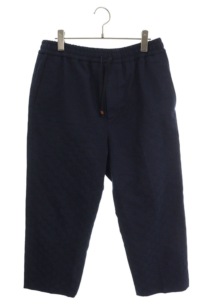 GUCCI Navy GG Cotton Canvas Pants Size 34