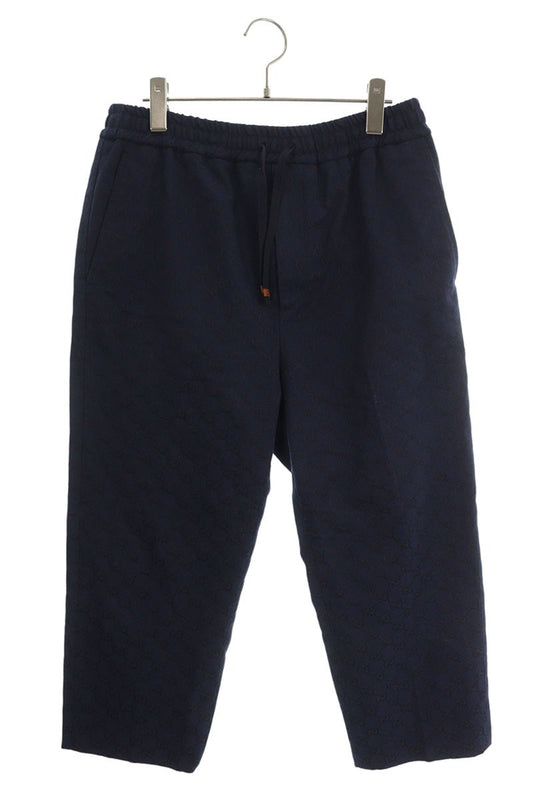 GUCCI Navy GG Cotton Canvas Pants Size 34