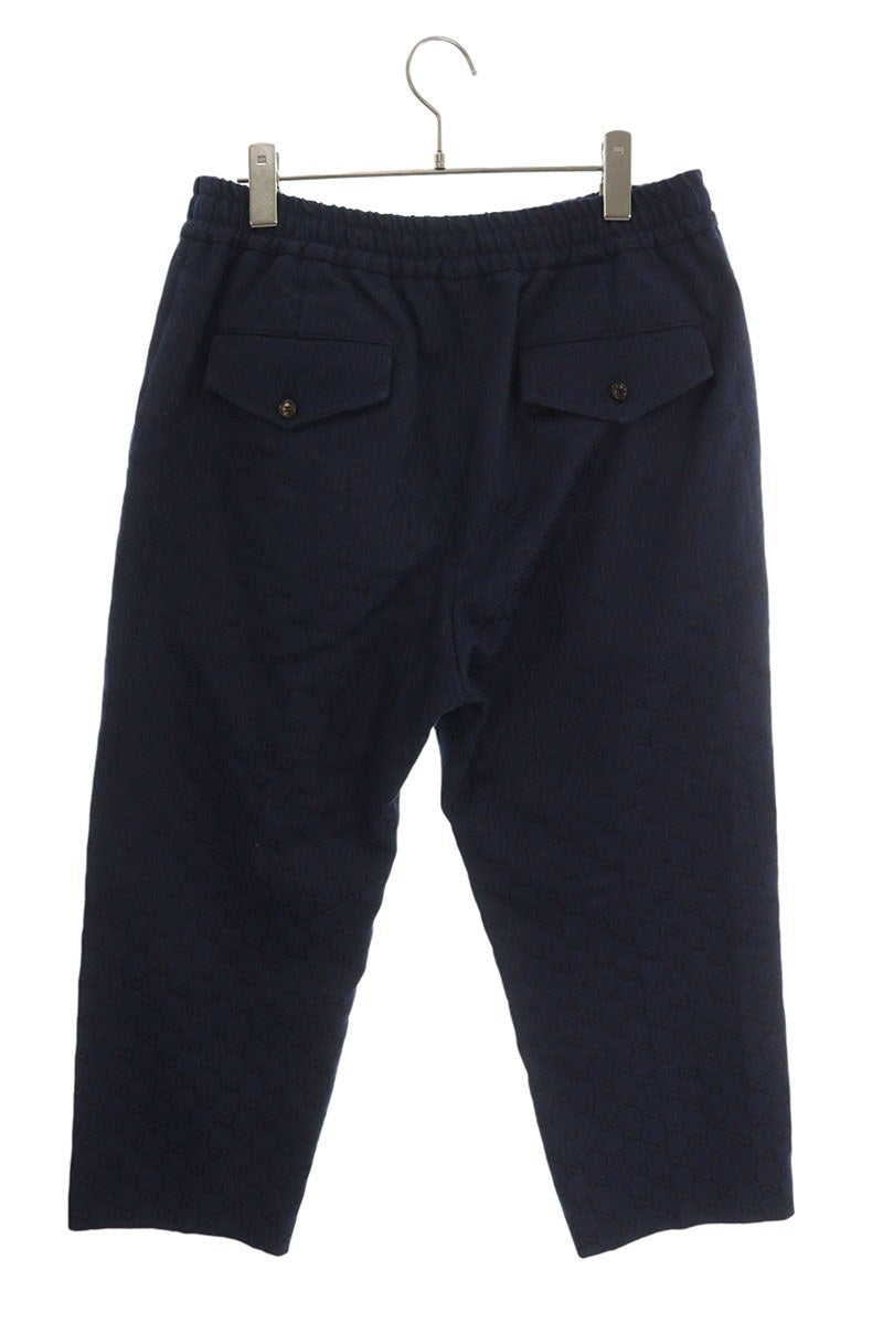 GUCCI Navy GG Cotton Canvas Pants Size 34