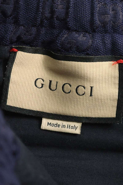 GUCCI Navy GG Cotton Canvas Pants Size 34