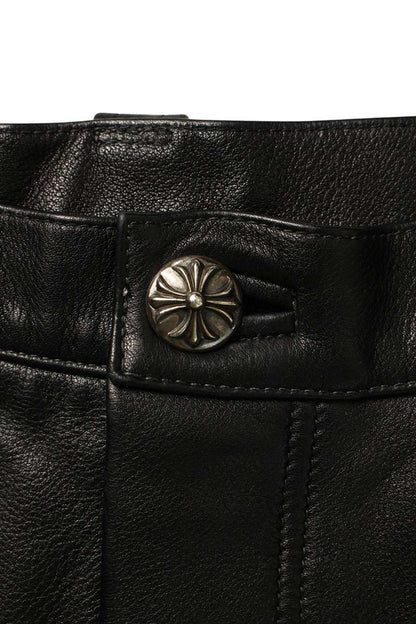 Chrome Hearts CARPENTER LTHR Flare Knee Pants Size 31
