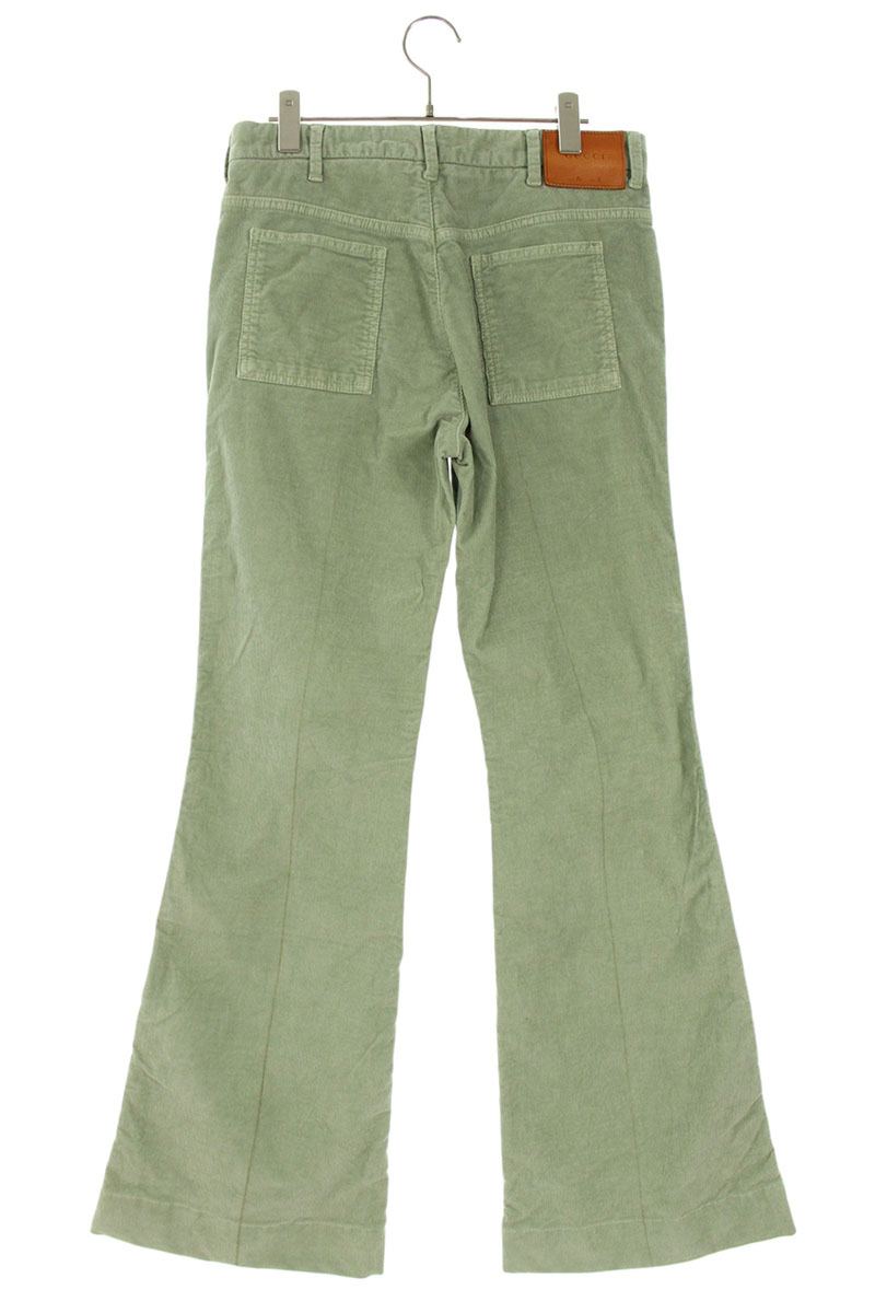 GUCCI Light Green Corduroy Flare Pants Size 32
