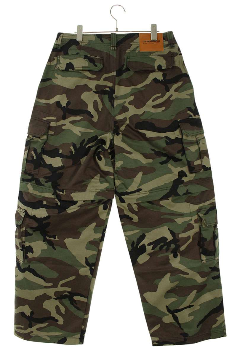 VETEMENTS 26SS Green Camo Zip-Off Cargo Pants Size 30