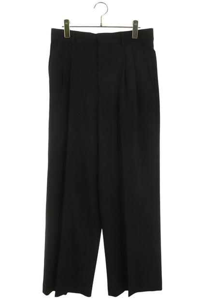 AMI 26SS Wool Waist Wide Long Pants Black Size 38