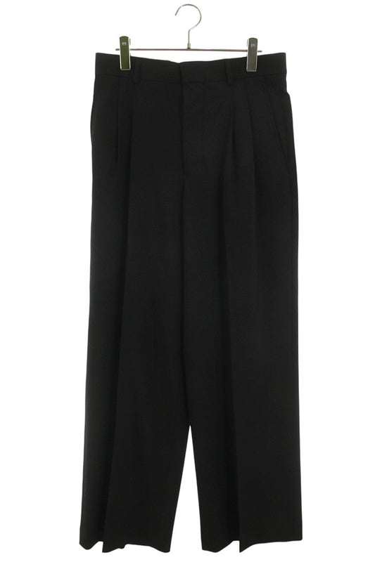 AMI 26SS Wool Waist Wide Long Pants Black Size 38