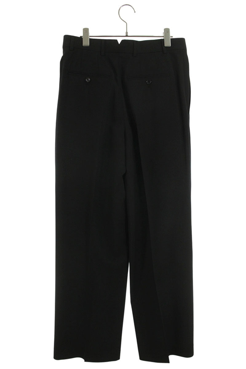 AMI 26SS Wool Waist Wide Long Pants Black Size 38