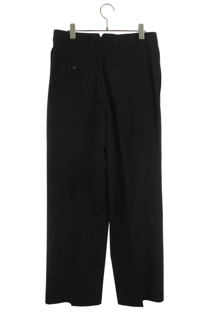 AMI 26SS Wool Waist Wide Long Pants Black Size 38