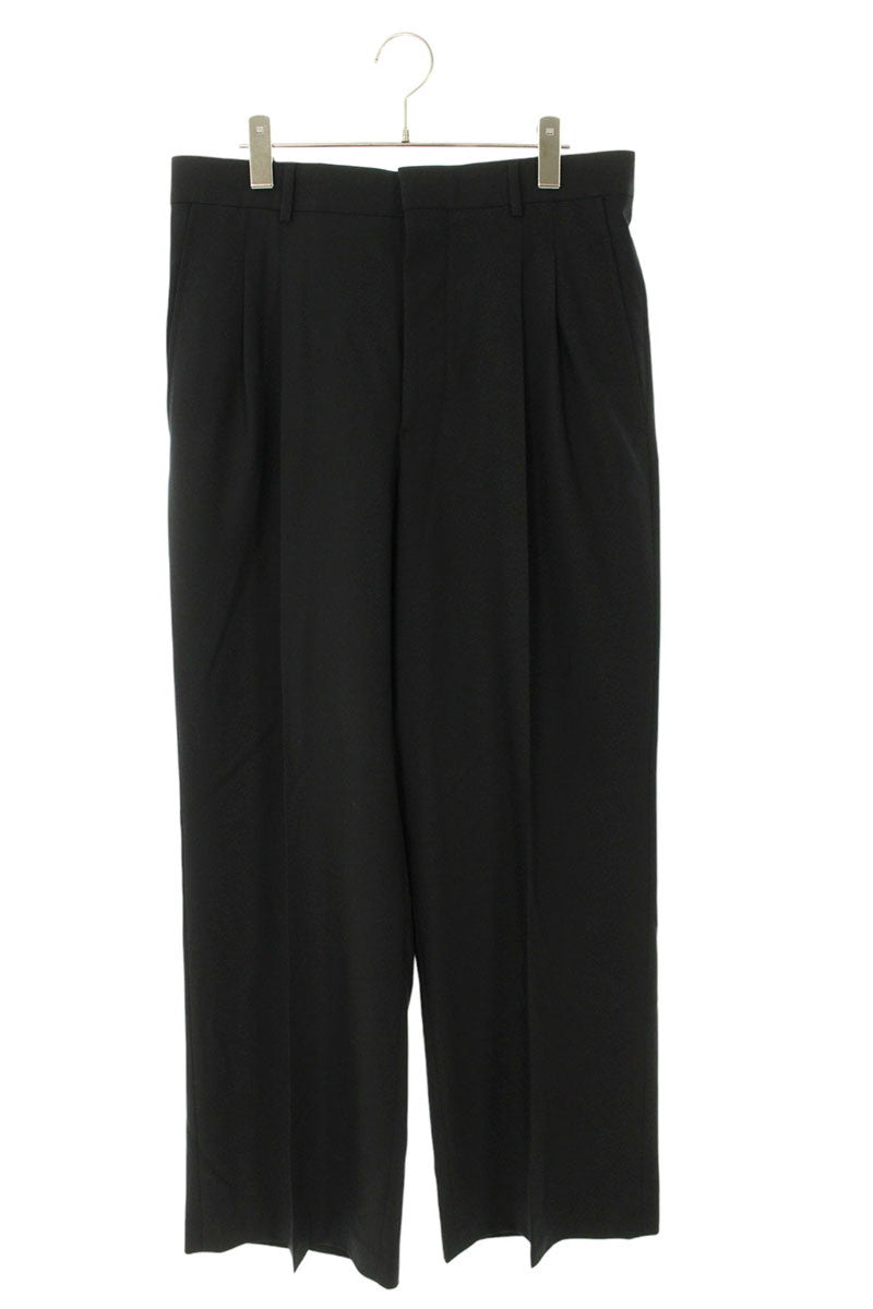 AMI 26SS Wool Waist Wide Long Pants Black Size 40