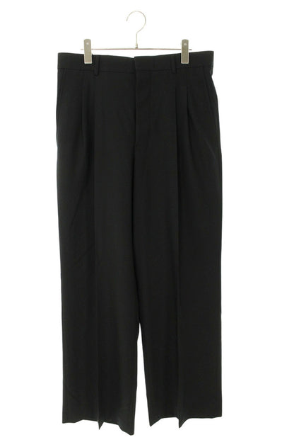 AMI 26SS Wool Waist Wide Long Pants Black Size 40