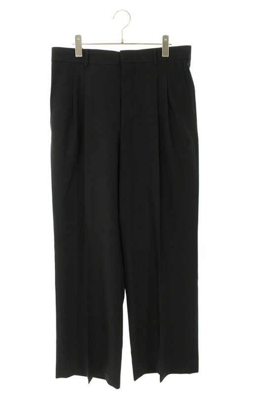 AMI 26SS Wool Waist Wide Long Pants Black Size 40