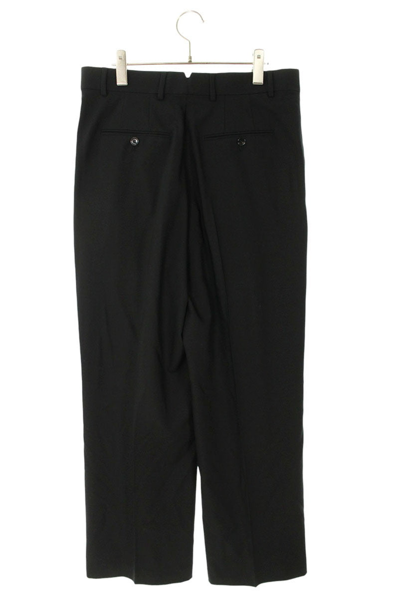 AMI 26SS Wool Waist Wide Long Pants Black Size 40