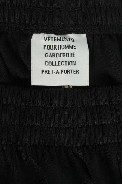VETEMENTS 26SS Biker Cross Tape Track Pants Black Size 32