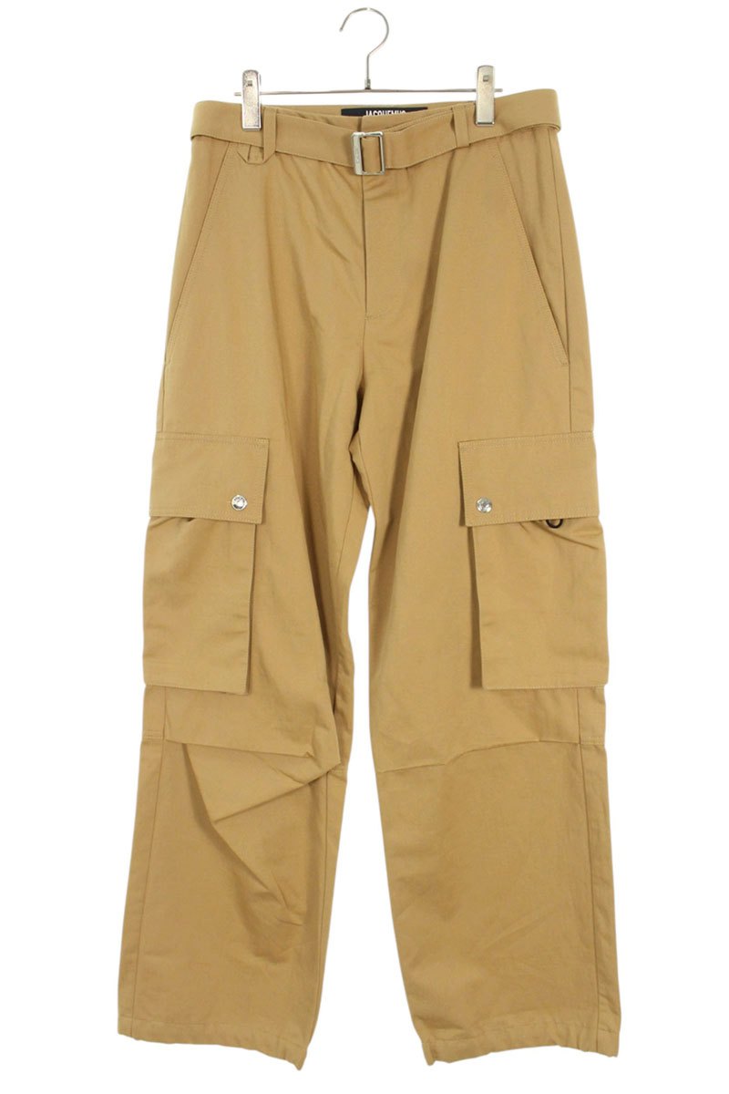 JACQUEMUS 25SS LE CARGO Belted Pants Beige Size 33
