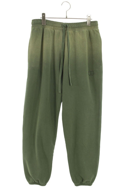 GUCCI GG Logo Embroidered Faded Sweatpants Green Size 30