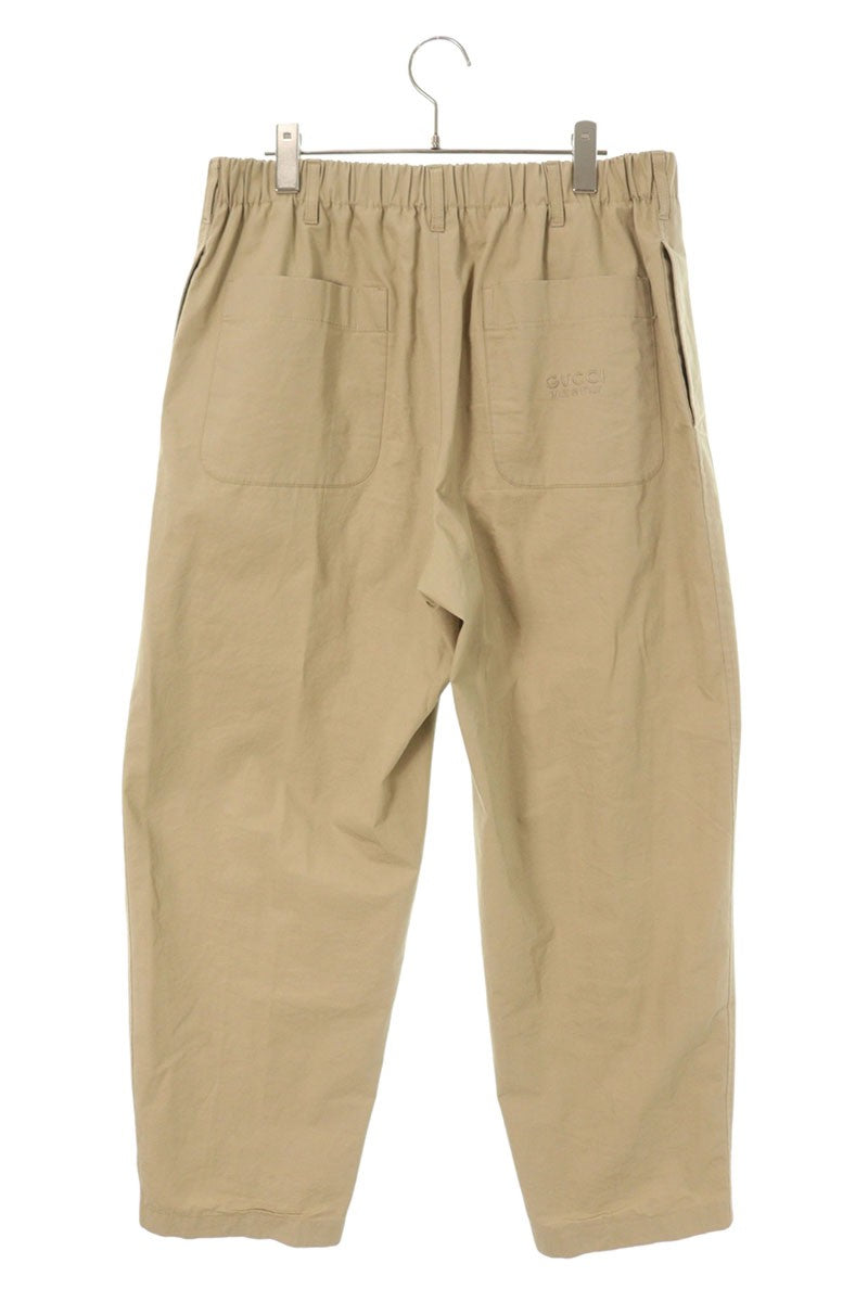 GUCCI Logo Embroidered Chino Pants Beige Size 34