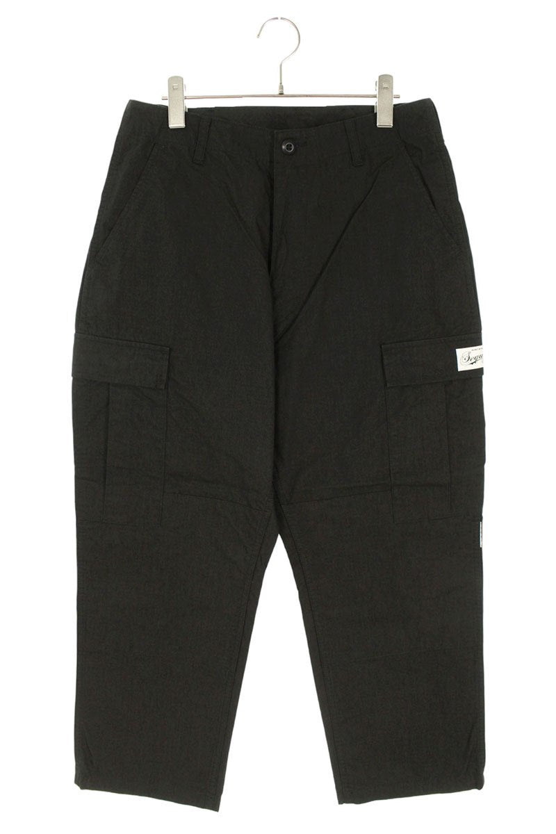 SEQUEL 24AW Logo Print Cargo Pants Black Size 30