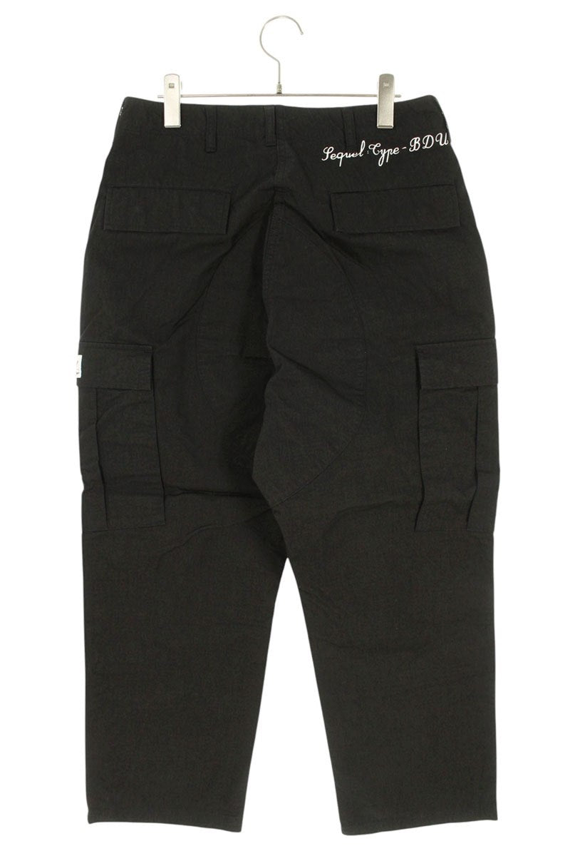 SEQUEL 24AW Logo Print Cargo Pants Black Size 30