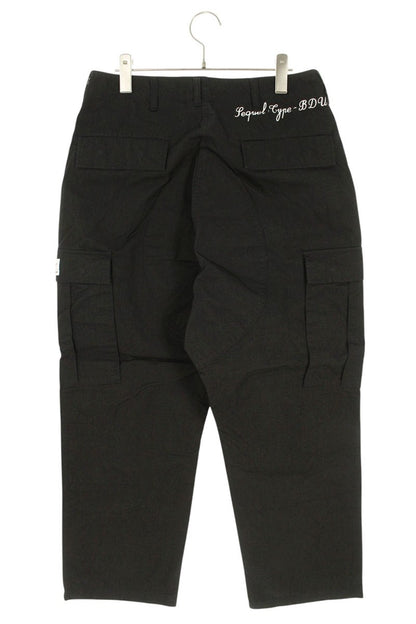 SEQUEL 24AW Logo Print Cargo Pants Black Size 30