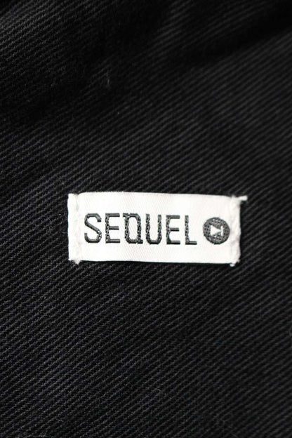 SEQUEL 24AW Logo Print Cargo Pants Black Size 30