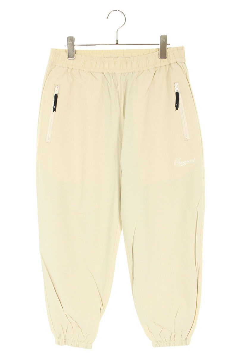 SEQUEL 24AW Logo Embroidered Nylon Pants Beige Size 32