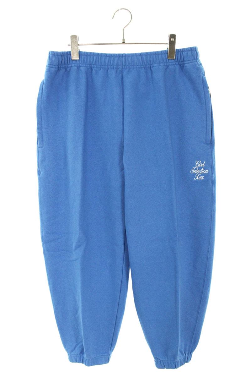 GOD SELECTION XXX Embroidered Logo Sweatpants Blue Size 32