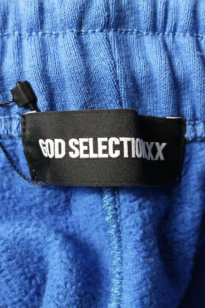 GOD SELECTION XXX Embroidered Logo Sweatpants Blue Size 32