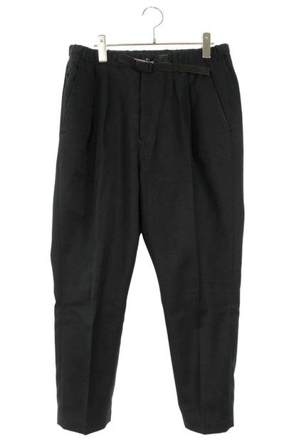 NEAT 2-Pleat Belted Tapered Slacks Black Size 30