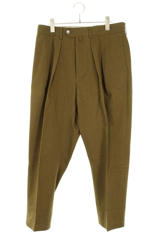 NEAT 2-Tuck Cotton Canvas Tapered Slacks Khaki Size 34