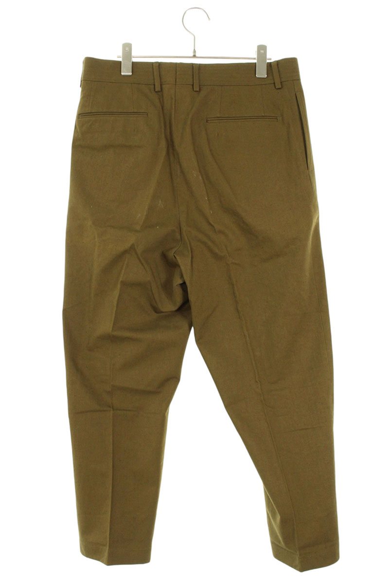 NEAT 2-Tuck Cotton Canvas Tapered Slacks Khaki Size 34