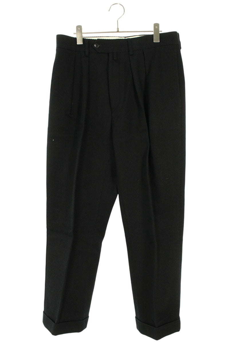 NEAT 2-Tuck Cotton Tapered Slacks Black Size 34