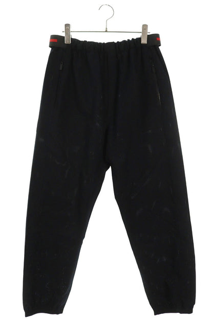 Prada Rubber Logo Waist Tape Nylon Pants Black Size 33