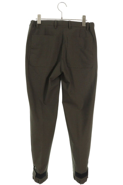 Prada Houndstooth Hem-Tape Design Trousers Khaki Size 32