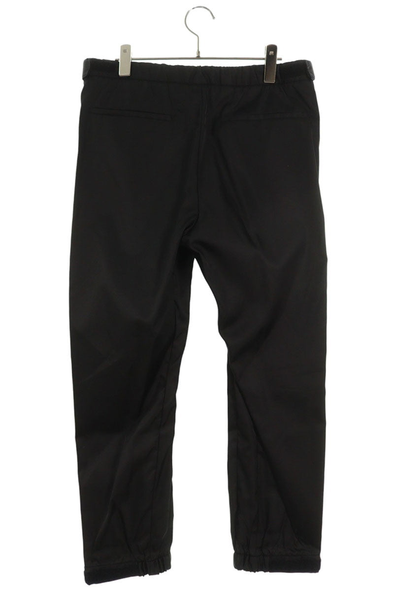 Prada Nylon Logo Tape Hem Trousers Black Size 32