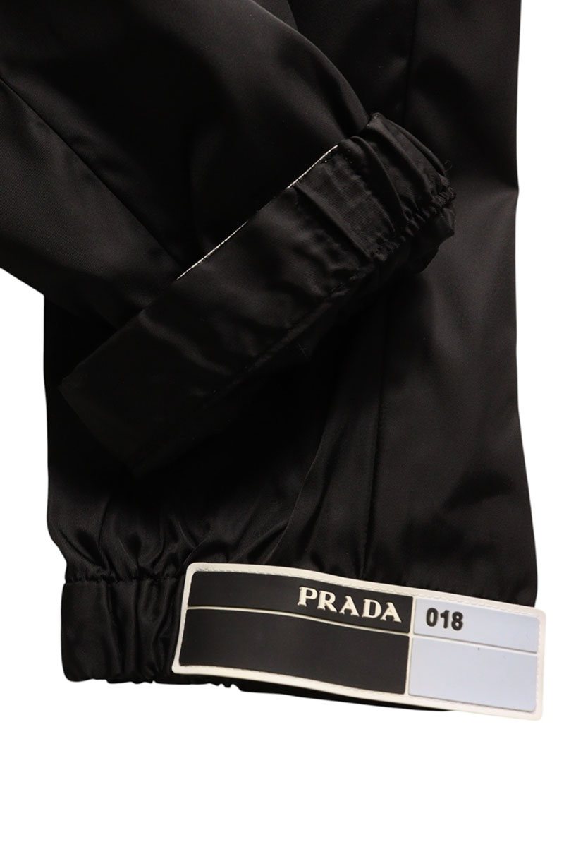 Prada Nylon Logo Tape Hem Trousers Black Size 32