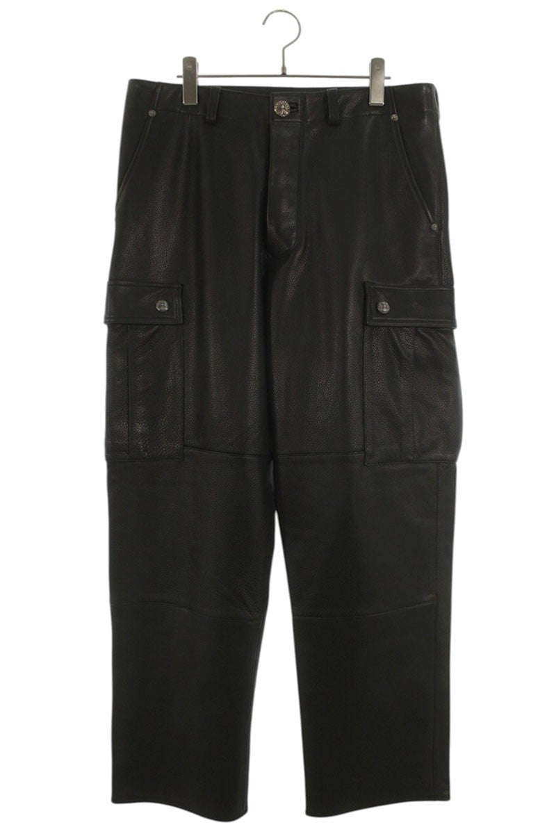 Chrome Hearts DEVIL DOG LTHR Cross Button Pants Size 32