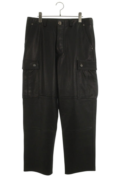 Chrome Hearts DEVIL DOG LTHR Cross Button Pants Size 32