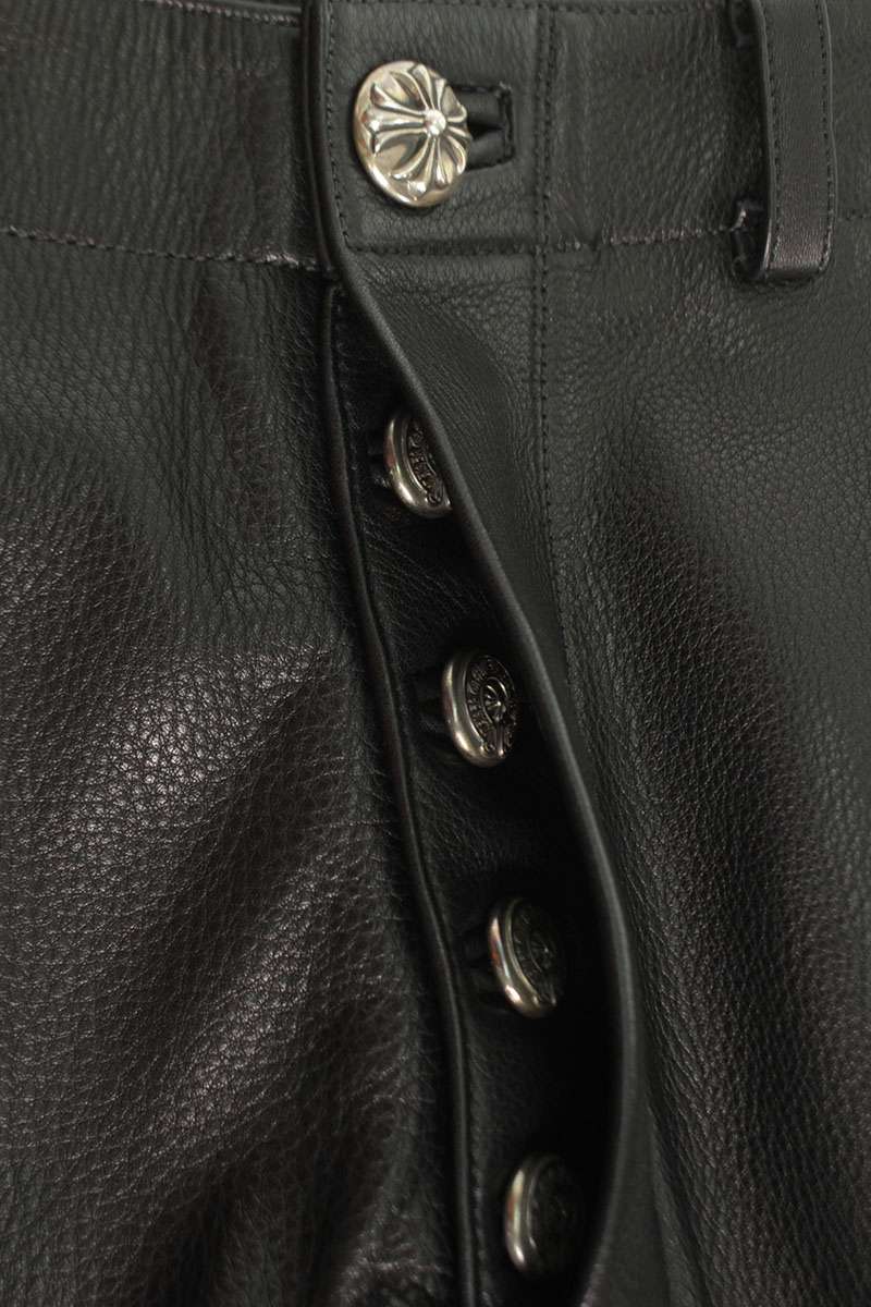 Chrome Hearts DEVIL DOG LTHR Cross Button Pants Size 32
