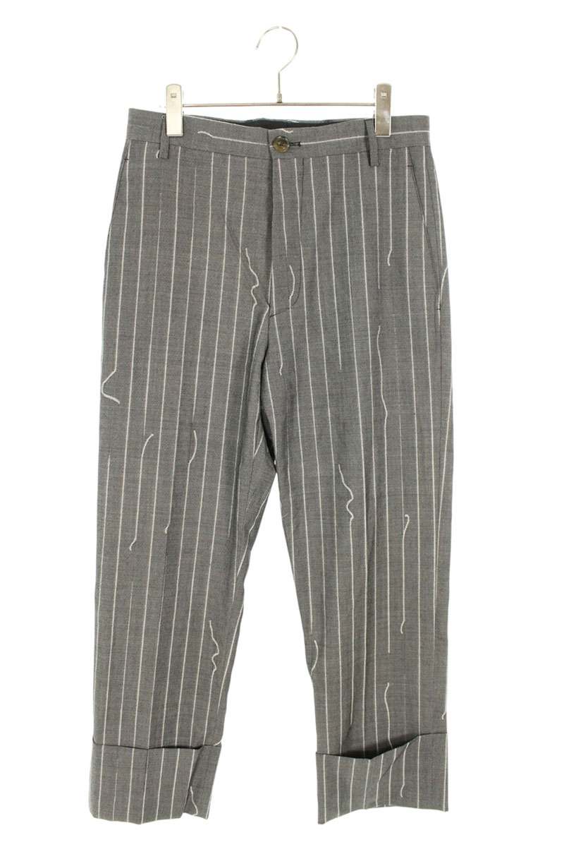 Vivienne Westwood CROPPED GERGE TROUSERS Gray/White Size 32