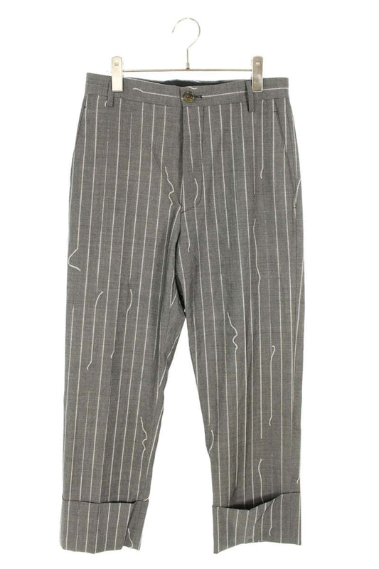 Vivienne Westwood CROPPED GERGE TROUSERS Gray/White Size 32