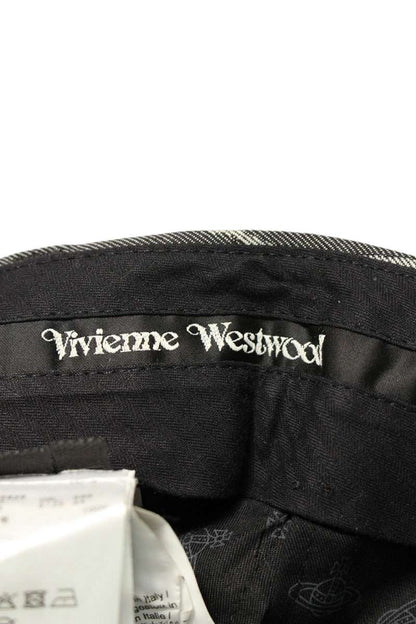 Vivienne Westwood CROPPED GERGE TROUSERS Gray/White Size 32