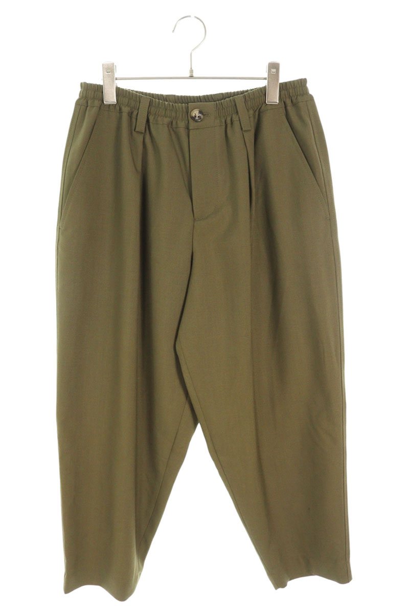 Marni Khaki Tropical Wool Shirred Tapered Pants Size 33