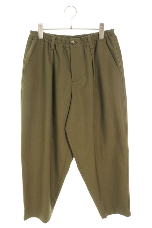 Marni Khaki Tropical Wool Shirred Tapered Pants Size 33
