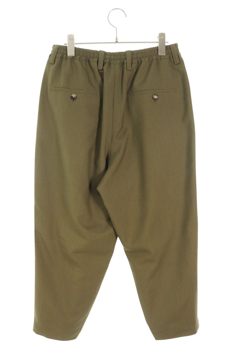 Marni Khaki Tropical Wool Shirred Tapered Pants Size 33