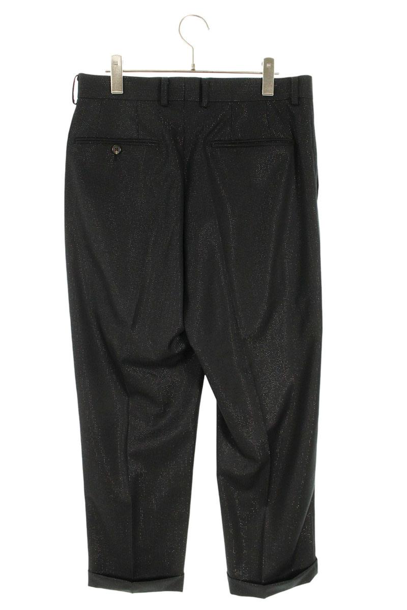 Wacko Maria Black Lame Embroidered Slacks Size 32