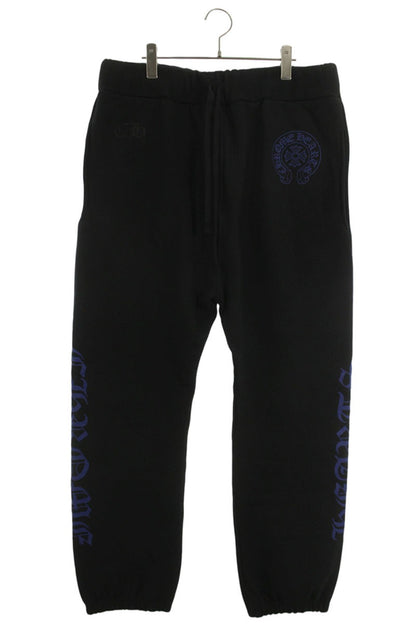 Chrome Hearts SWEAT PANTS Side Logo Print Black/Blue Size 36
