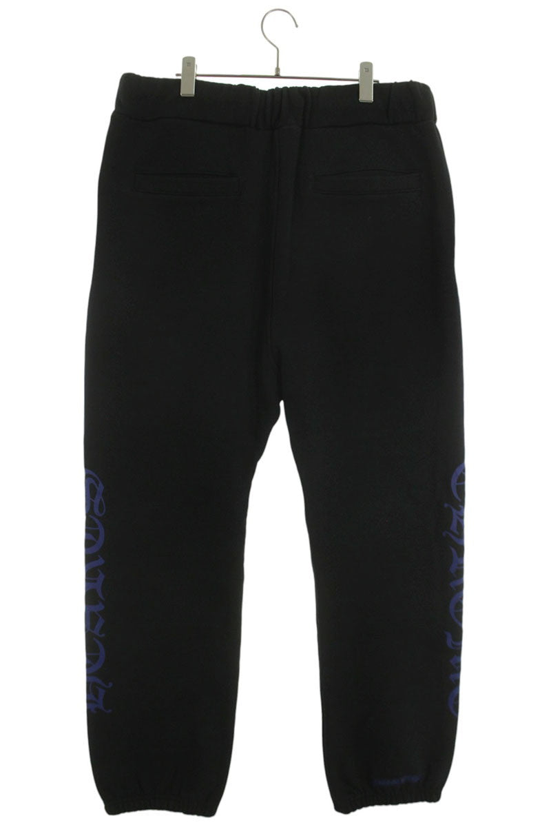 Chrome Hearts SWEAT PANTS Side Logo Print Black/Blue Size 36
