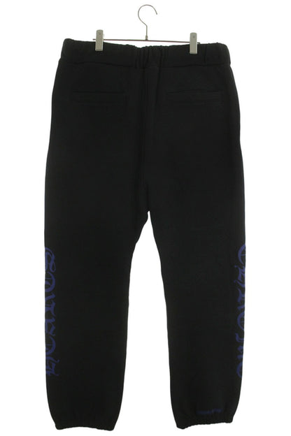Chrome Hearts SWEAT PANTS Side Logo Print Black/Blue Size 36