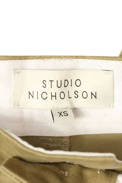 STUDIO NICHOLSON Cotton 1-Pleat Wide Chino Beige Size 28