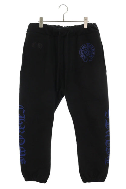 Chrome Hearts SWEAT PANTS Side Logo Print Black/Blue Size 32