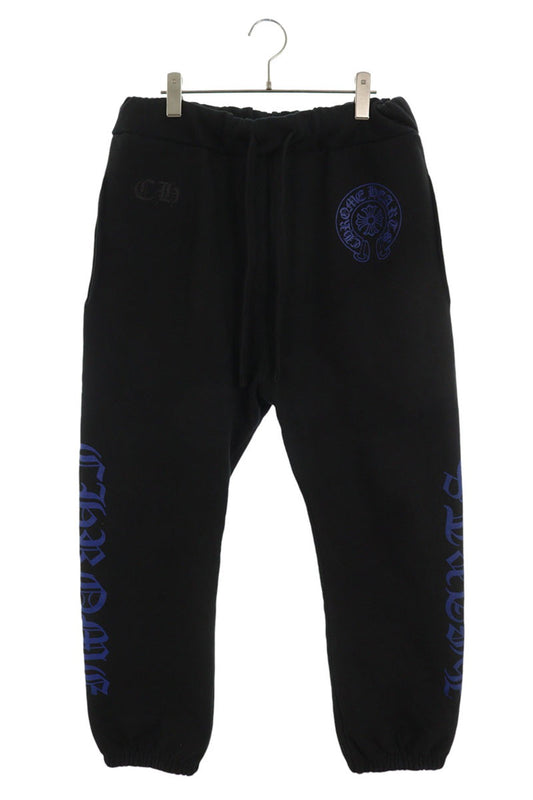 Chrome Hearts SWEAT PANTS Side Logo Print Black/Blue Size 32